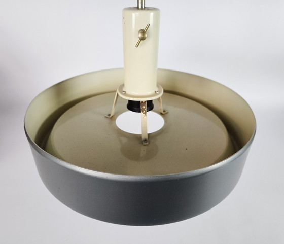 Image 1 of Anvia Almelo - J. Hoogervorst - "Model 4017"  - Ufo Pendant Lamp - Anthracite - Dutch Design - 60'S