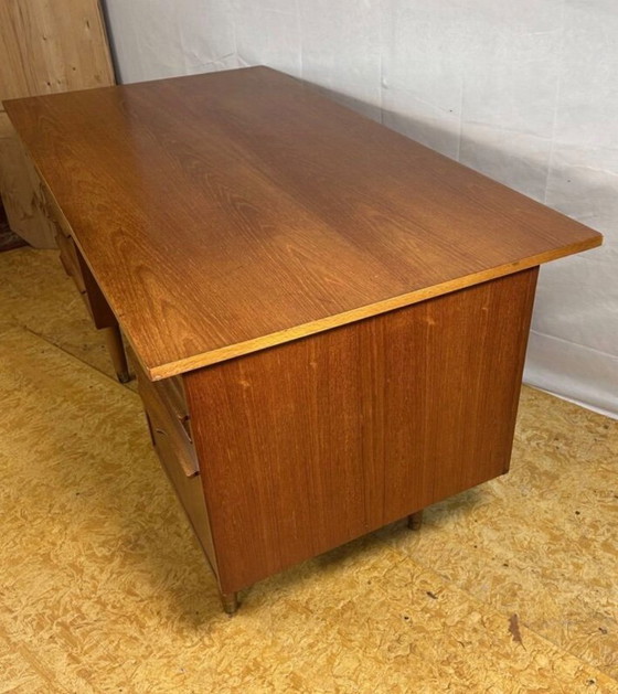 Image 1 of Mid-Century Retro Vintage Teak Desk – 1960s Danish Design  A Perfect Blend of Style and Functionality  Bring timeless Scandinavi