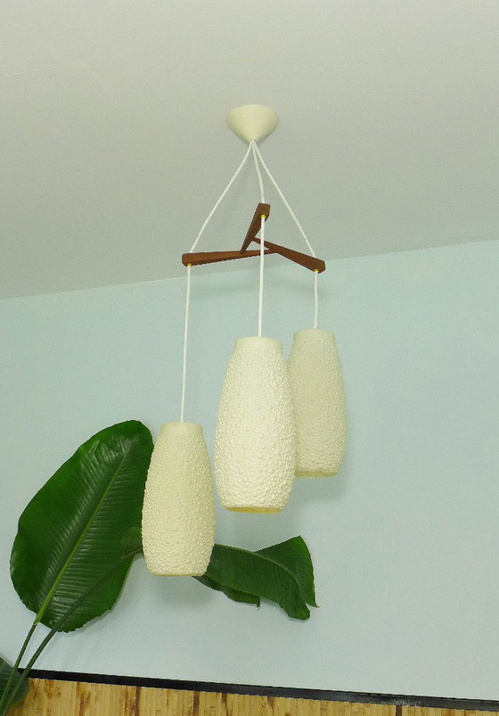 Vintage cascade lamp, 1960s bubble beehive lamp, mid-century pendant lamp – Wood, Plastic (photo 2 of 10)