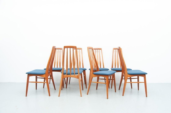 Image 1 of 8x sillas de teca "Eva" de Niels Koefoed para Koefoed Hornslet (años 60)