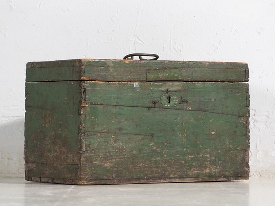 Antieke groene kist (ca. 1920) #74 – Ladekasten, Rustic (photo 14 of 28)