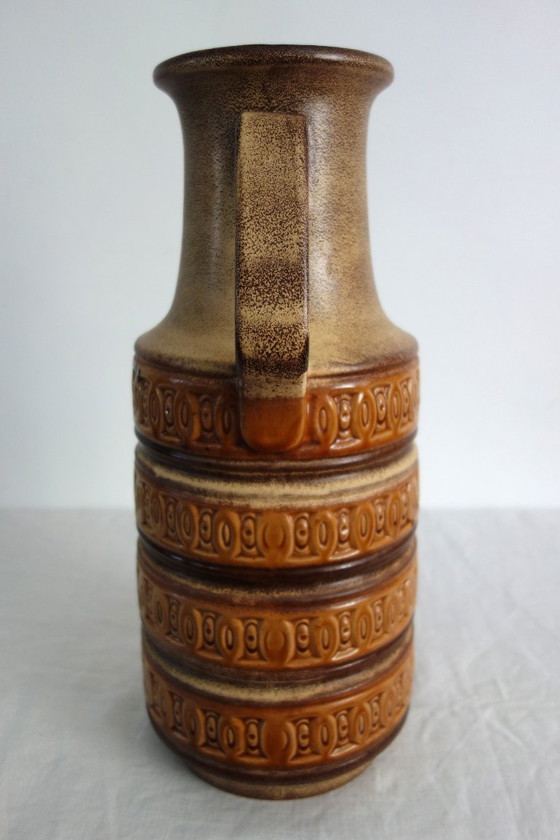 Large Scheurich Keramik Ceramic Floor Vase, Germany, 1970s, Brown, Vintage (photo 3 of 13)