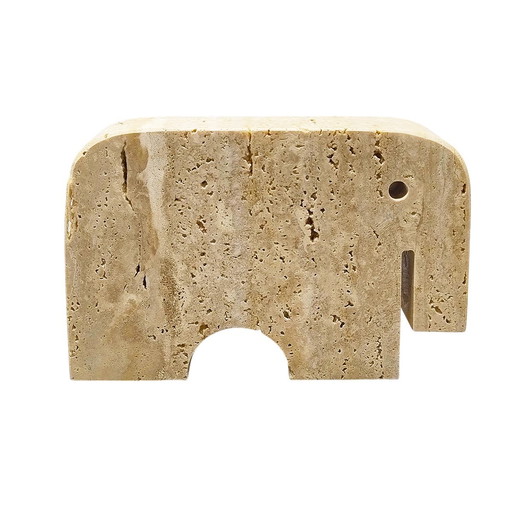 1970s Original Travertine Elephant Sculpture by Enzo Mari for F.lli Mannelli