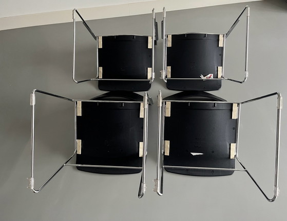 Howe 40/4 Stuhl von David Rowland, Esszimmerstühle, Kunststoff, Chrom, Schwarz (Foto 3 von 7)