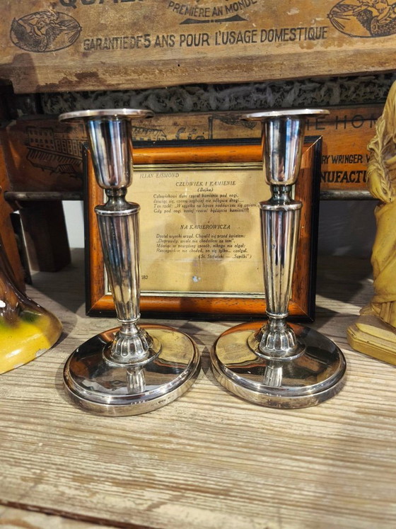 Image 1 of Silver Candlesticks, Pair.