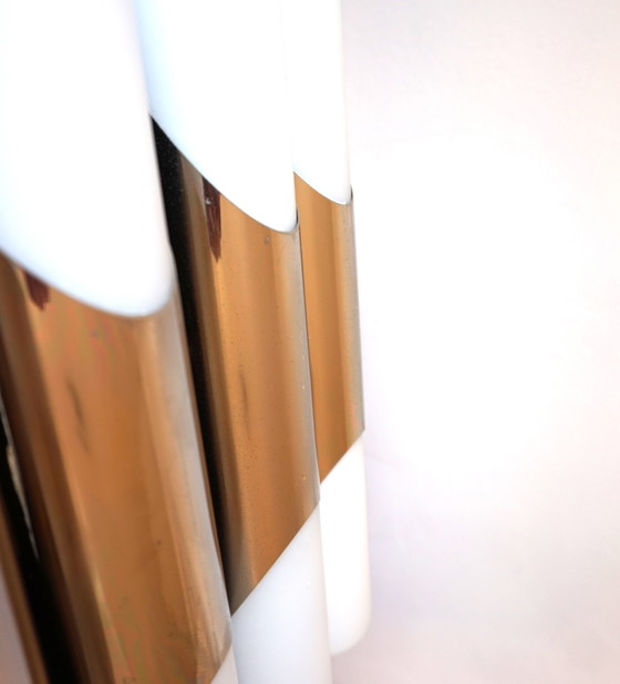 Image 1 of Pareja de apliques de cromo/vidrio opalino Neuhaus de Rolf Krüger, 1960