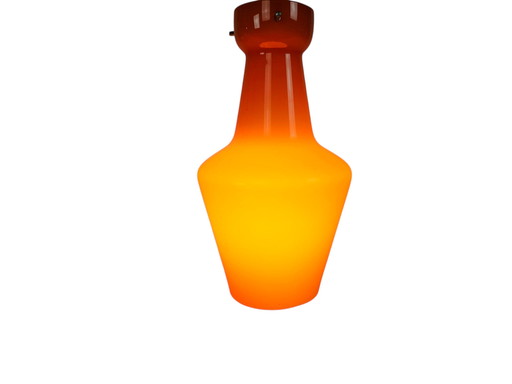 Targetti Sankey - Made in Italy - vetro opalino - arancione - lampada a sospensione - anni &#39;60