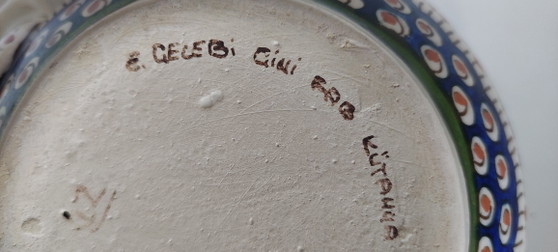 Image 1 of Vaso turco vintage in ceramica dipinto a mano proveniente da Kütahya