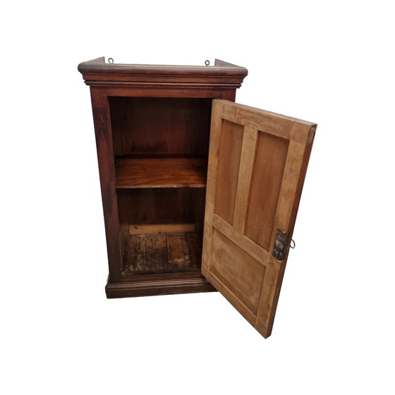 Image 1 of Antiek Frans mahonie hangkastje met ruiten, circa 1870