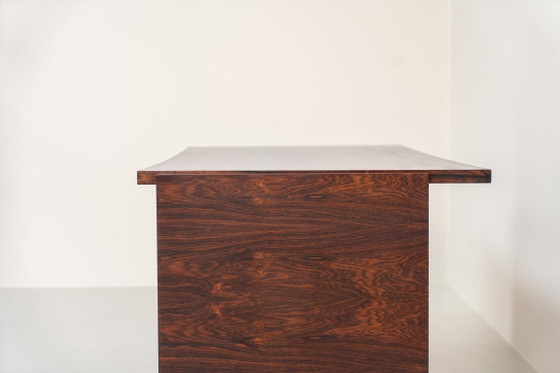 Rare double-sided “Vario” desk by Werner Wölfer for V-Form (Belgium, 1960s)., V Form, Wood, Brown, Vintage (photo 7 of 24)