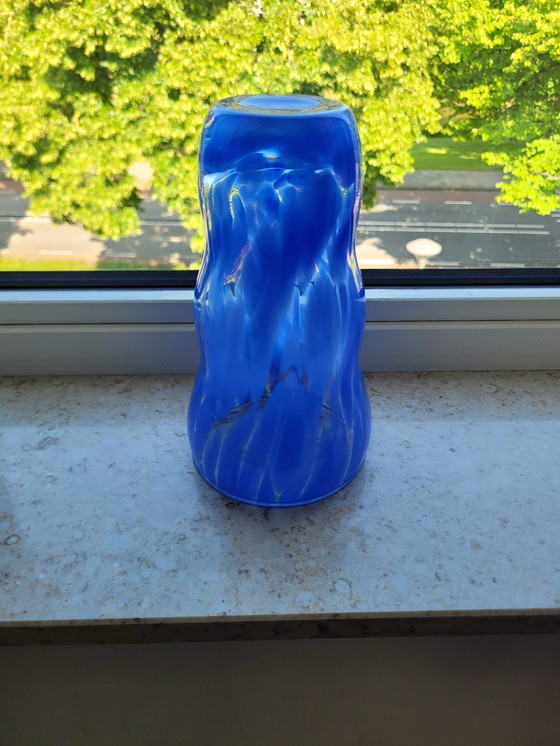 Image 1 of Vaso retrò vintage color blu.