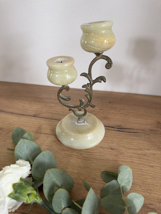 Image 1 of Kronleuchter aus Messing und Onyx