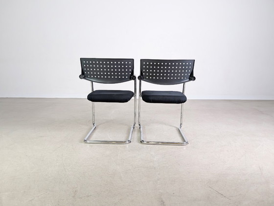 Image 1 of Set of 2 Vitra Visavis chairs, cantilever design armchairs