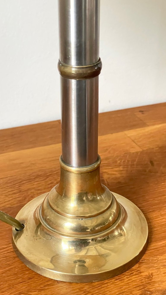 Image 1 of Stahl- und Messinglampe aus den 1970er Jahren