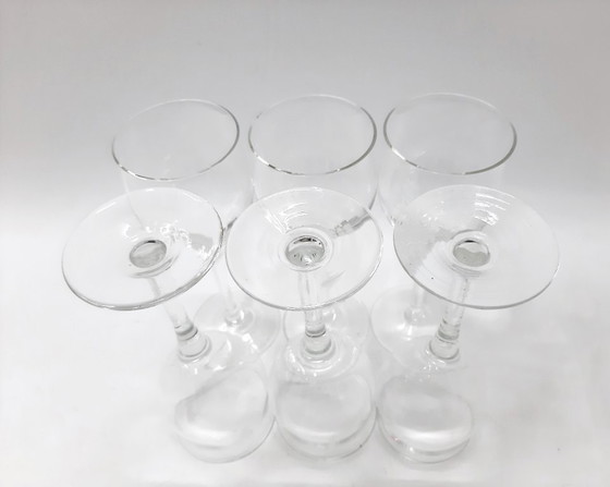 Image 1 of 6 x Calici da vino trasparenti vintage, calici da 17 cm