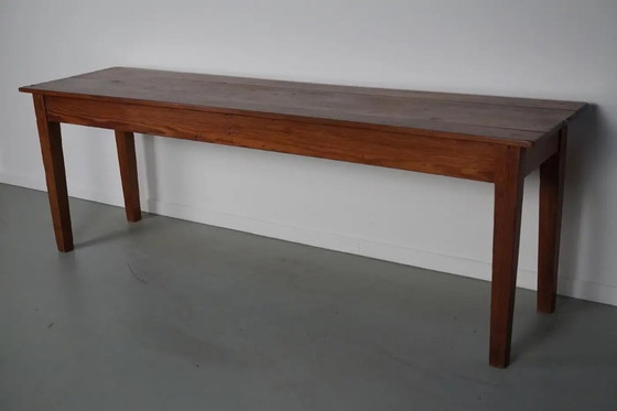 Image 1 of Tavolino o scrivania rustica francese d'epoca in pino, anni '50