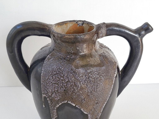 Französische Art-Déco-Vase von Léon Pointu, Steinzeug, Saint-Amand-en-Puisaye