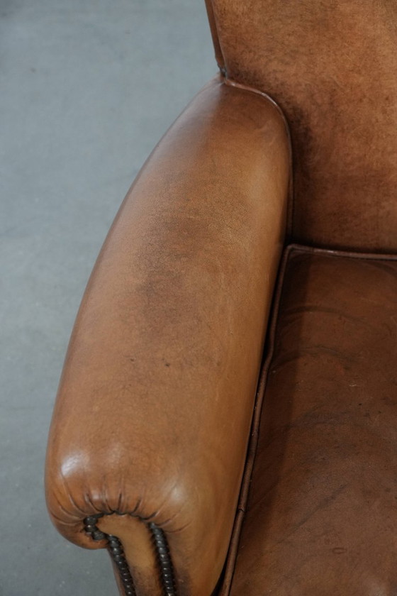 Image 1 of Poltrona vintage in pelle di pecora con carattere