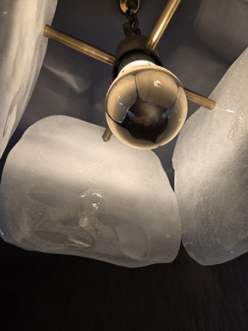 Original J.T. Kalmar 'Tulipan' Ice Glass Pendant Lamp – hanglampen (photo 2 of 6)