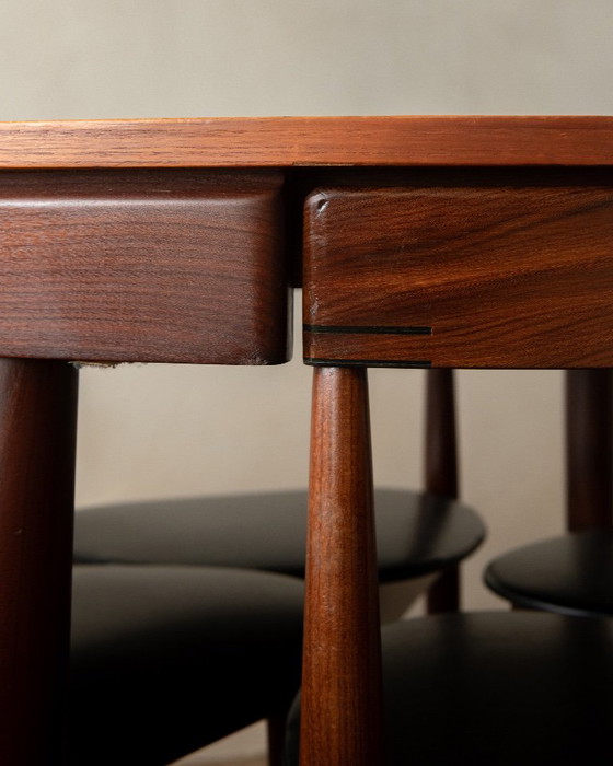 Ensemble de Salle à Manger Roundette Mid Century en Teck par Hans Olsen pour Frem Røjle, 1950s, Set de 5 (photo 11 of 25)