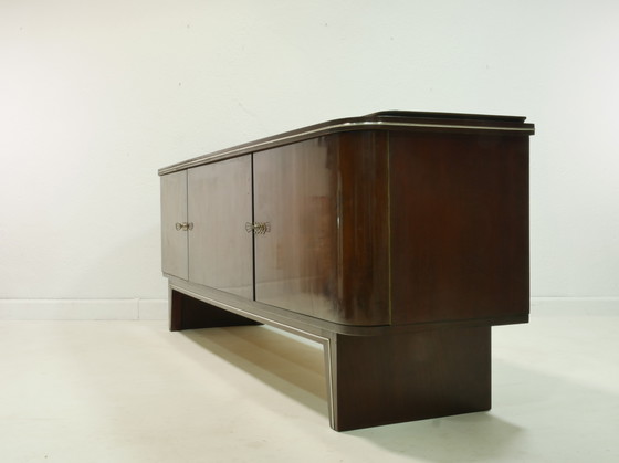 Image 1 of Vintage sideboard 60s - Lowboard walnut - Mid - Century Modern - Original Germany