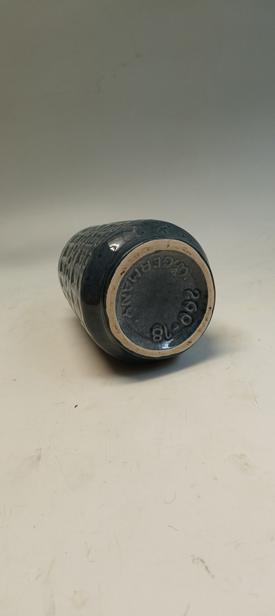 Image 1 of Vaso vintage 1970 Scheurich Inka in ceramica Germania Ovest blu