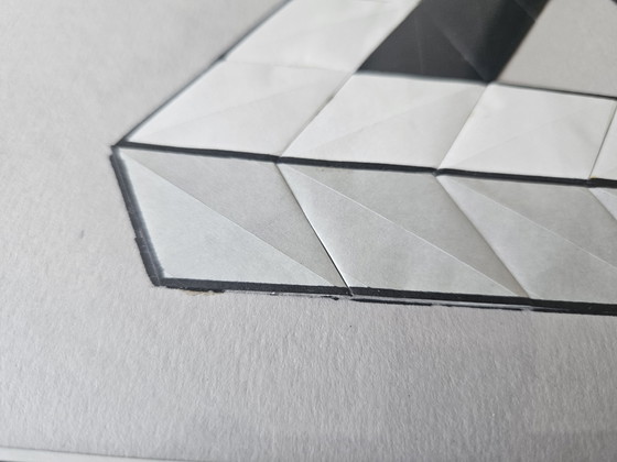 Image 1 of Unique Origami Tessellation – Framed Penrose Triangle (Signed)