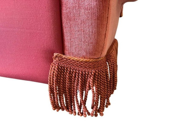 Image 1 of Divano/poltrona vintage color rosa antico con frange