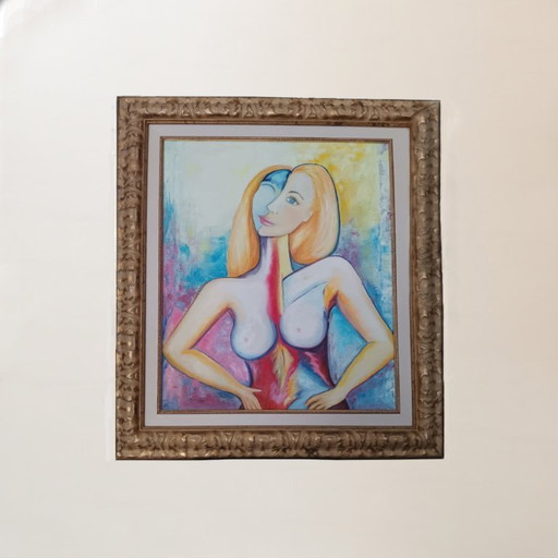 ORIGINAL PAINTING BY CARMEN GALLEGO – CUBIST NUDE