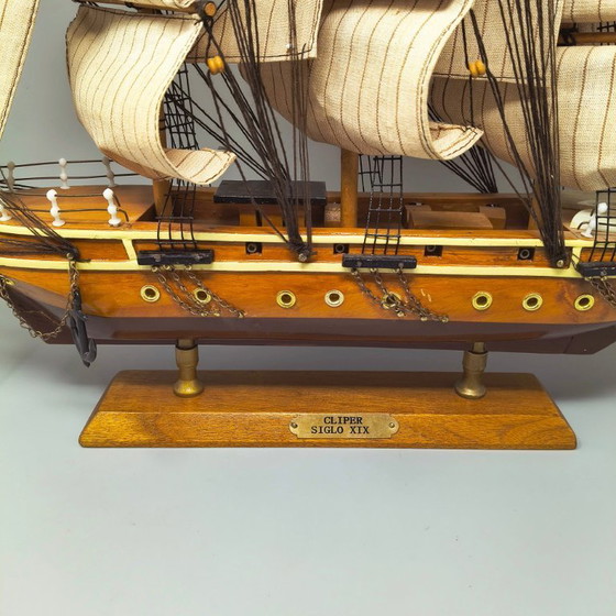 Image 1 of Verbluffend modelschip van de Clipper Siglo XIX uit de jaren 70. Handgemaakt. Gemaakt in Engeland.