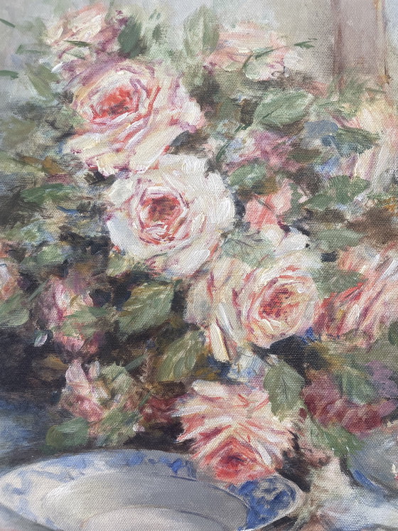 Image 1 of Romantic painting of pink roses