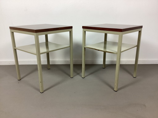 2 vintage modernist side tables sixties