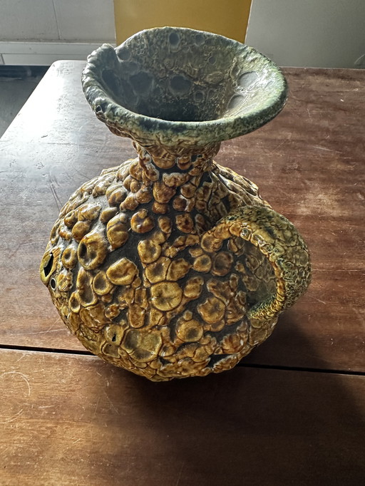 Ceramic pitcher Fat Lava by Ateliers Cyclope (Charles Cart) 70s - H 18