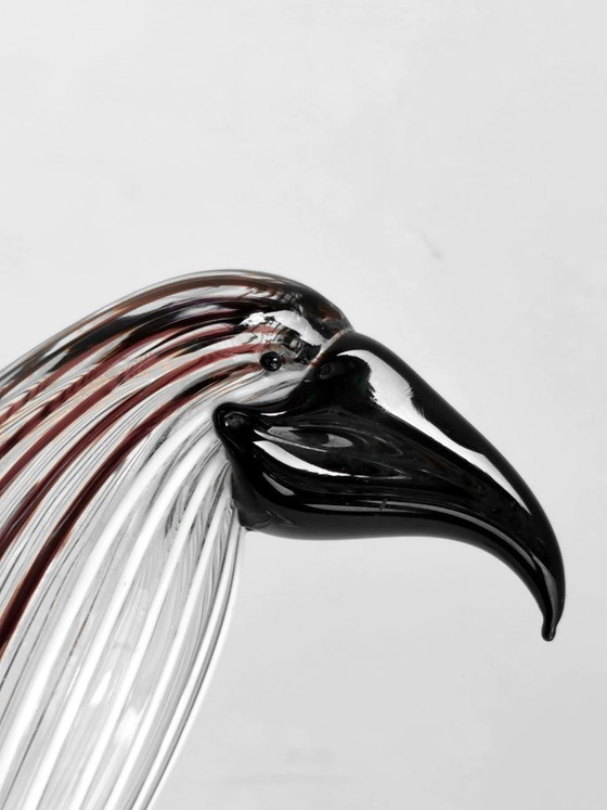 Image 1 of Design de production Formia Murano Italie années 70, oiseau dans la route de verre