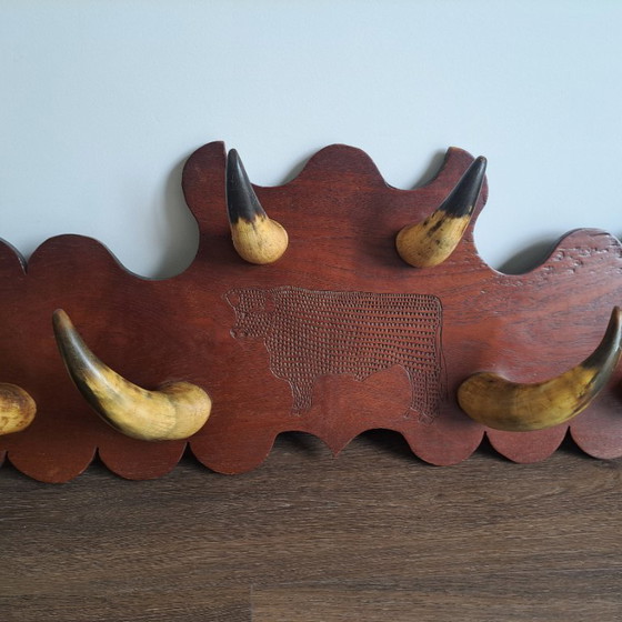 Image 1 of Appendiabiti vintage unico con corna vere - fatto a mano