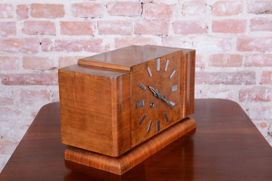 Horloge de Table Art Déco Originale, Noyer, Poli Restauré, Tchèque, Années 1920 – Pendules, Metal, Wood (photo 20 of 20)