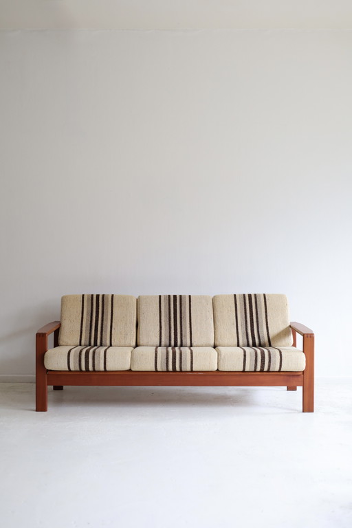 Canapé 3 places à rayures danoises des années 1950/60