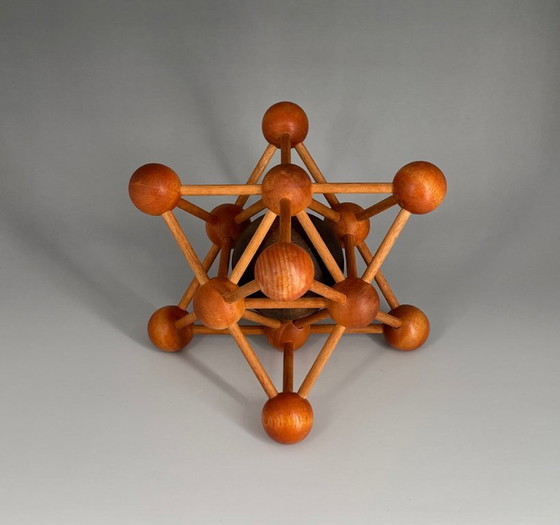 Image 1 of Modello in legno di metà secolo / struttura molecolare – oggetto di design geometrico – circa anni '50-'70