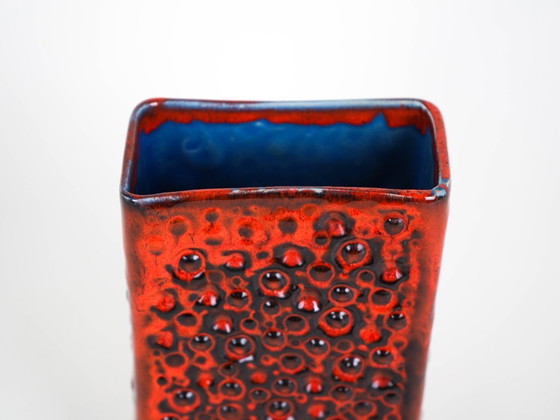 Image 1 of Red vase, Fat Lava, German design, 1960s, made in West Germany