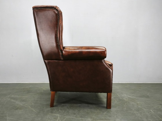 Poltrona Chesterfield contemporanea in pelle con schienale alto, realizzata a mano, anni 2010. – Poltrone (photo 15 of 17)
