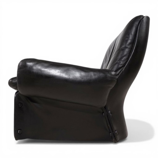 Fauteuil lounge en cuir Carl Straub, 1970