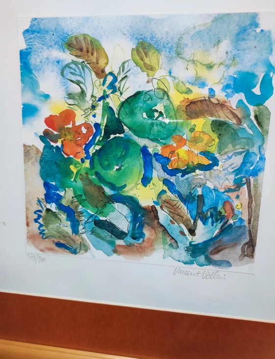 Image 1 of Lithograph "Flowers from Elsewhere" signed Vallois