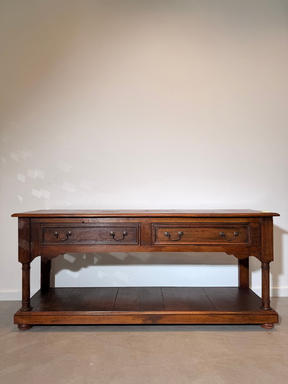 Console/Serveuse ancienne en chêne avec tiroirs – Tables d'appoint (photo 8 of 8)