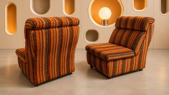 Paire de chauffeuse Space-Age – Chaises & fauteuils, Textile, Velvet (photo 3 of 6)