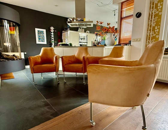 Image 1 of Eetkamer lounge stoelen Bert Plantagie set van 4