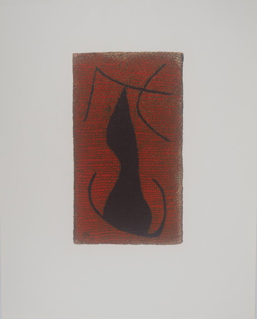 Joan Miró: Donna sdraiata, litografia firmata – lithos zeefdrukken, Paper