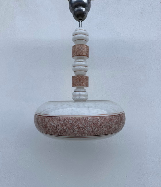 Image 1 of Lampadario in vetro Art Déco dalla Cecoslovacchia