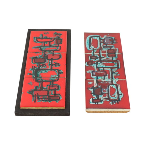 Abstract Wall Decoration Red Ceramic