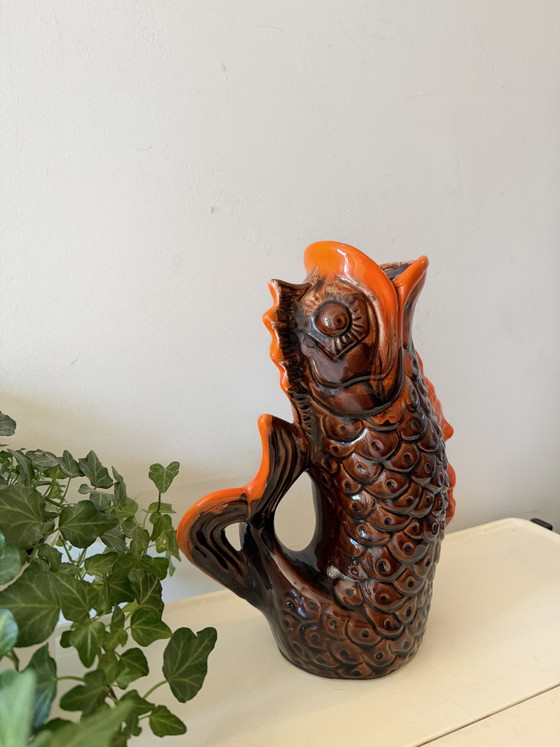 Pichet vintage milieu du siècle en forme de poisson – Accessoires de table, Ceramic (photo 3 of 7)
