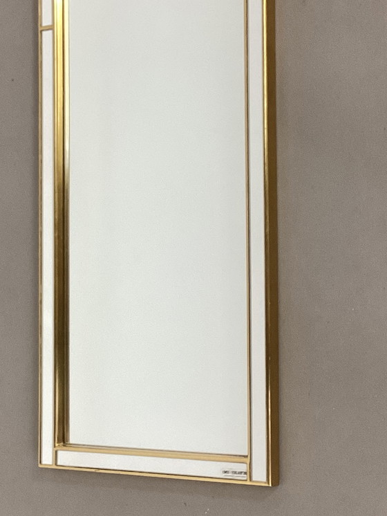 Image 1 of Grote facet geslepen Deknudt spiegel met vergulde lijst vintage 